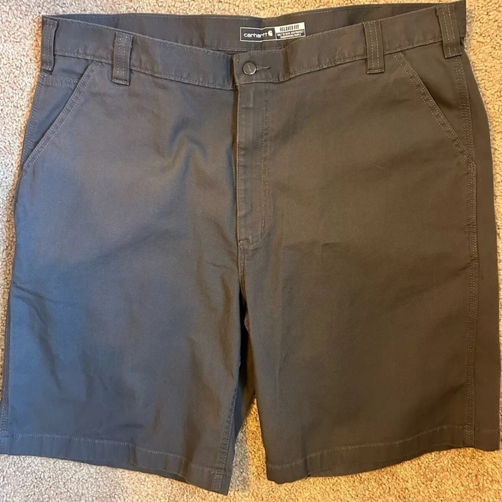 Carhartt Rugged Flex Shorts 42 Relaxed Fit Canvas Work Utility Grey NWT